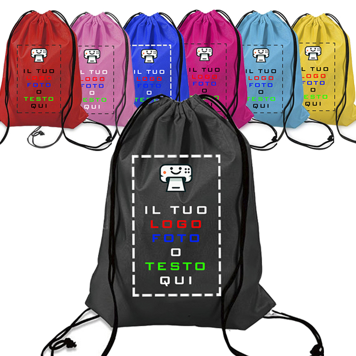 Zainetto sacca da ginnastica personalizzabile con nome, logo, foto o testo, leggero e resistente in poliestere impermeabile, sacca sportiva per palestra, nuoto, scuola, viaggio e spiaggia 1 Zainetto sacca da ginnastica personalizzabile con nome, logo, foto o testo, leggero e resistente in poliestere impermeabile, sacca sportiva per palestra, nuoto, scuola, viaggio e spiaggia